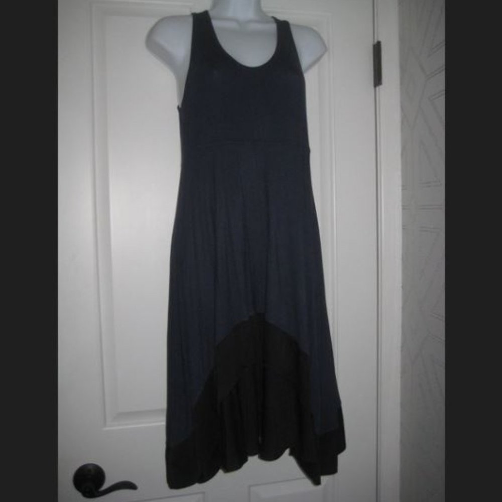 THEORY ALAULA TRUE NAVY & BLACK TANK MIDI ASYMMETRICAL DRESS SIZE MEDIUM $235